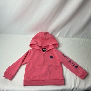 CARHARTT TODDLER 18m 1/4 ZIP PULLOVER HOODIE SWEATSHIRT PINK BABY #TS9930-G